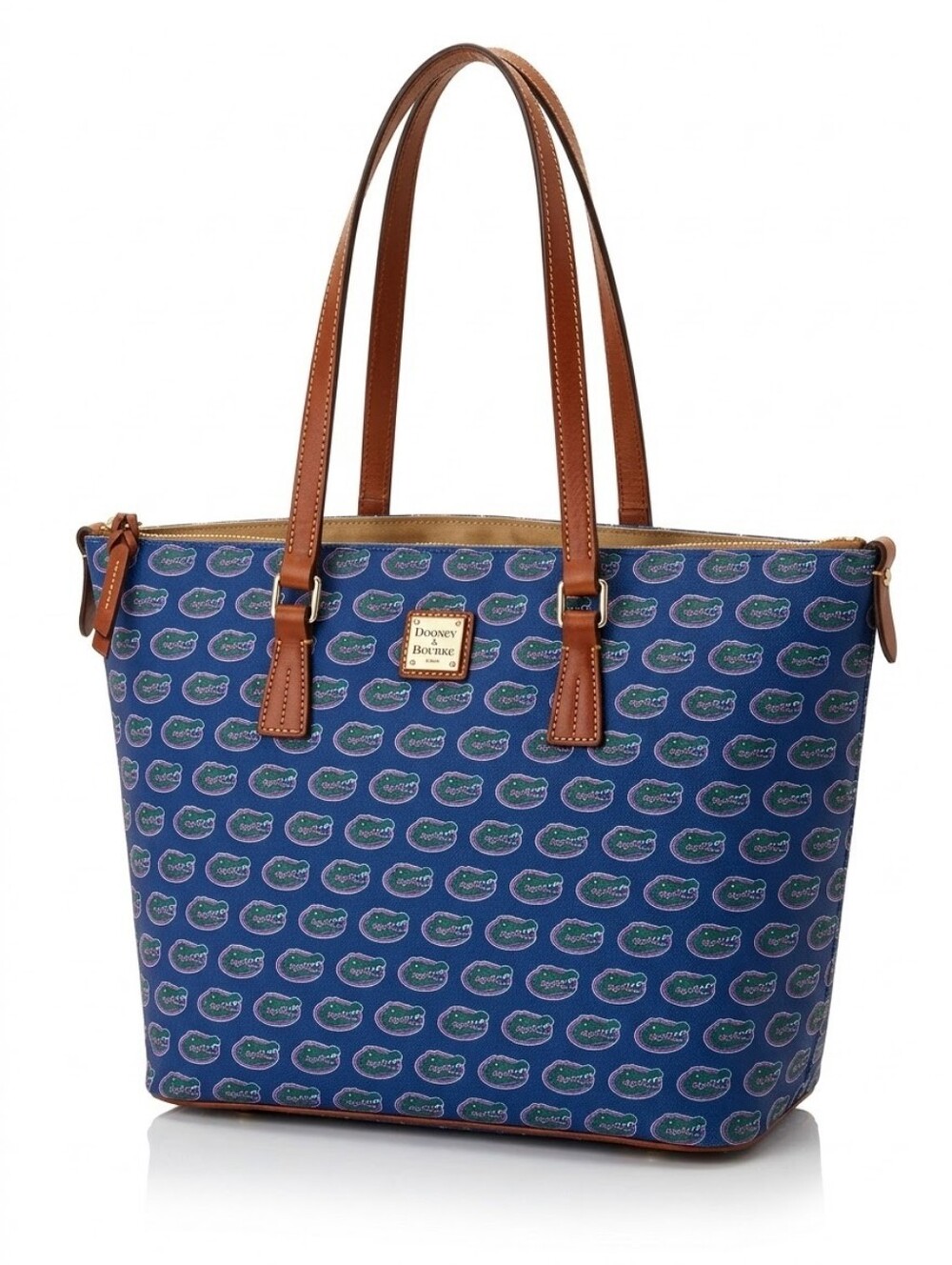 Dooney & Bourke Florida Gators Signature Zip Top Tote with Brown Trim